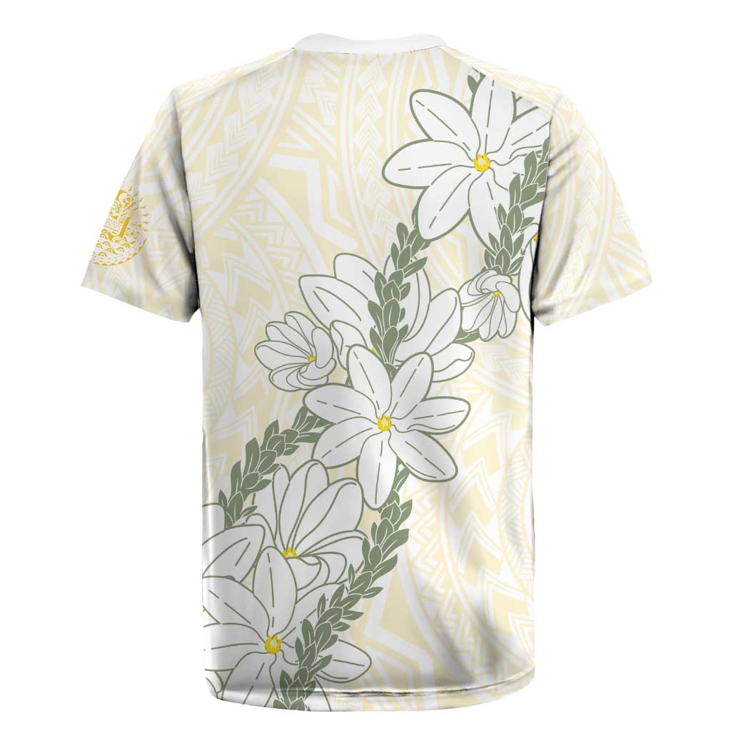 Ia Orana Tahiti Tiare Rugby Jersey Lemon Yellow Lei - Polynesian Pride
