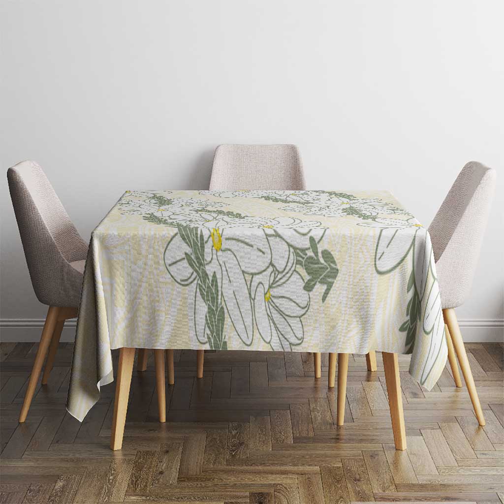Ia Orana Tahiti Tiare Tablecloth Lemon Yellow Lei - Polynesian Pride