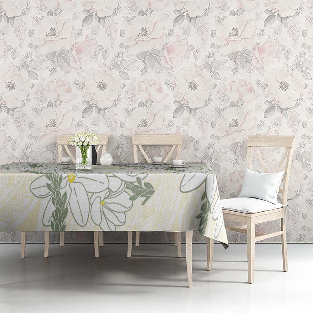 Ia Orana Tahiti Tiare Tablecloth Lemon Yellow Lei - Polynesian Pride