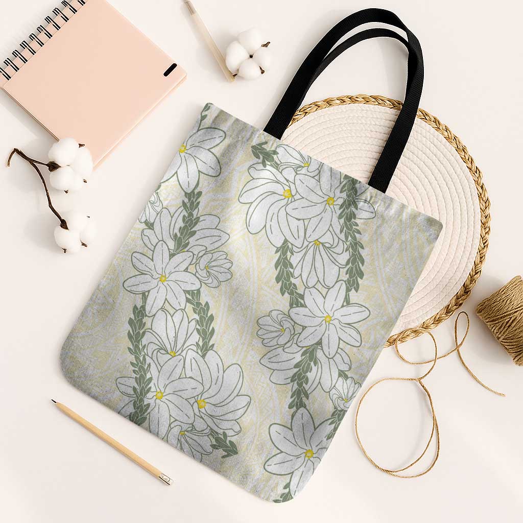 Ia Orana Tahiti Tiare Tote Bag Lemon Yellow Lei LT7 Black Strap One Size Lemon - Polynesian Pride