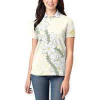 Ia Orana Tahiti Tiare Women Polo Shirt Lemon Yellow Lei - Polynesian Pride