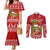 Hawaii Tiki Christmas Couples Matching Mermaid Dress and Long Sleeve Button Shirt Mele Kalikimaka LT7 Red - Polynesian Pride
