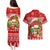 Hawaii Tiki Christmas Couples Matching Puletasi Dress and Hawaiian Shirt Mele Kalikimaka LT7 - Polynesian Pride