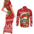 Hawaii Tiki Christmas Couples Matching Short Sleeve Bodycon Dress and Long Sleeve Button Shirt Mele Kalikimaka LT7 - Polynesian Pride
