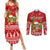 Hawaii Tiki Christmas Couples Matching Summer Maxi Dress and Long Sleeve Button Shirt Mele Kalikimaka LT7 Red - Polynesian Pride