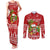 Hawaii Tiki Christmas Couples Matching Tank Maxi Dress and Long Sleeve Button Shirt Mele Kalikimaka LT7 Red - Polynesian Pride