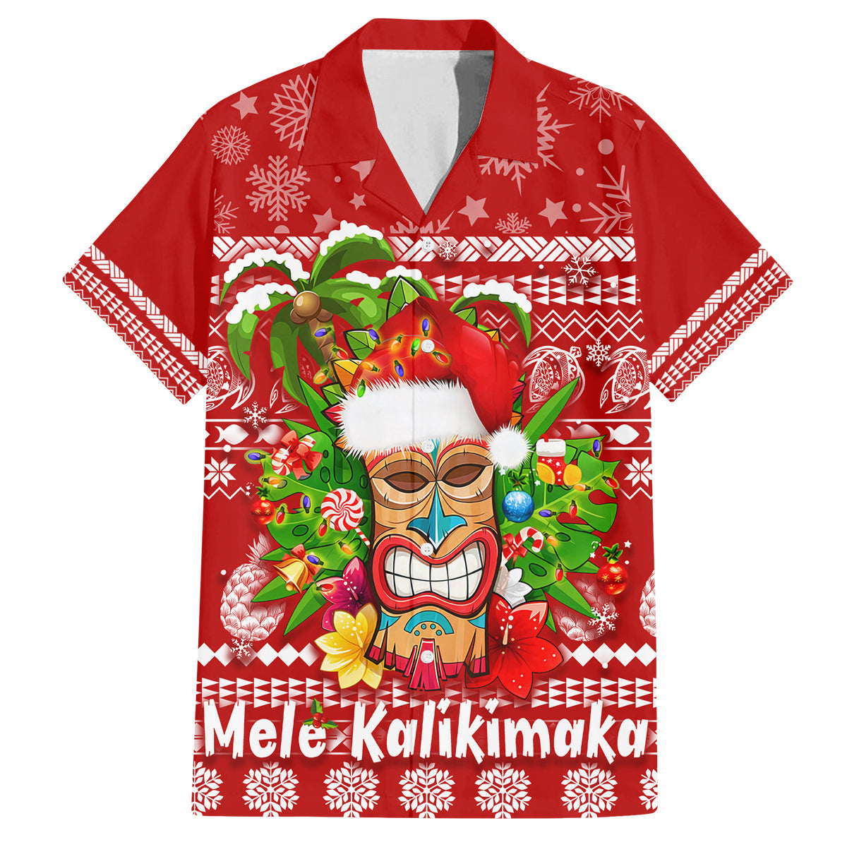 tiki christmas dress Merry Christmas Tiki Hawaiian Dress With Lace
