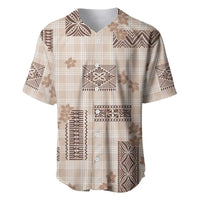 Hawaiian Quilt Tapa On Beige Palaka Motifs Baseball Jersey
