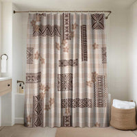 Hawaiian Quilt Tapa On Beige Palaka Motifs Bathroom Set