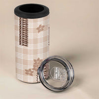 Hawaiian Quilt Tapa On Beige Palaka Motifs 4 in 1 Can Cooler Tumbler