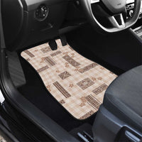 Hawaiian Quilt Tapa On Beige Palaka Motifs Car Mats