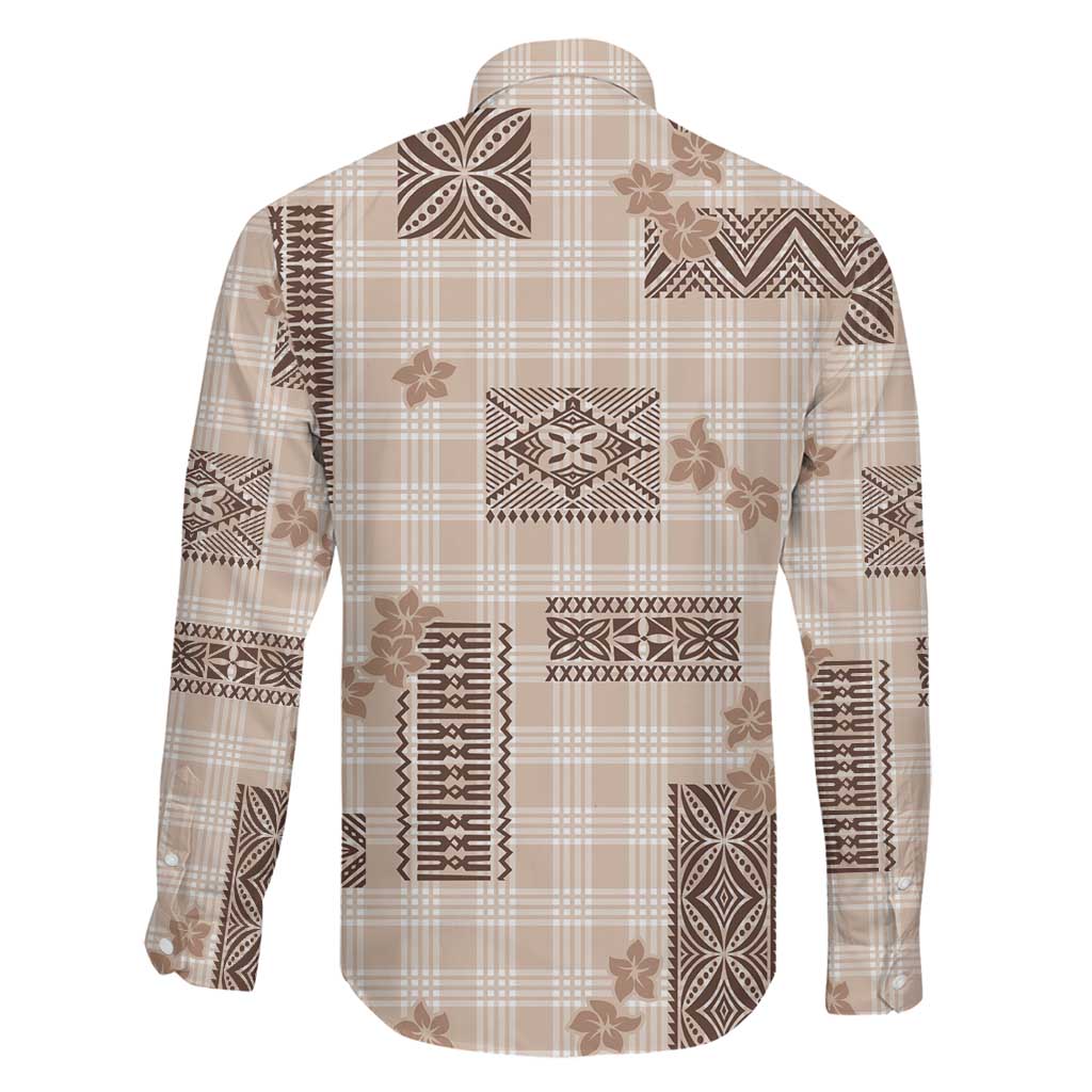 Hawaiian Quilt Tapa On Beige Palaka Motifs Family Matching Summer Maxi Dress and Hawaiian Shirt