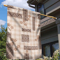 Hawaiian Quilt Tapa On Beige Palaka Motifs Garden Flag