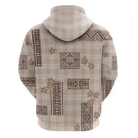Hawaiian Quilt Tapa On Beige Palaka Motifs Hoodie