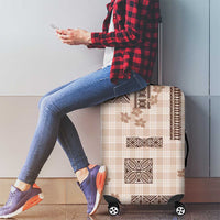 Hawaiian Quilt Tapa On Beige Palaka Motifs Luggage Cover