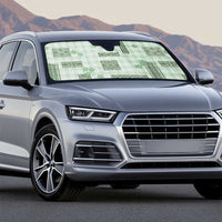 Hawaiian Quilt Tapa On Pastel Mint Palaka Motifs Auto Sun Shade