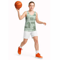 Hawaiian Quilt Tapa On Pastel Mint Palaka Motifs Basketball Jersey