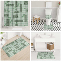 Hawaiian Quilt Tapa On Pastel Mint Palaka Motifs Bathroom Set