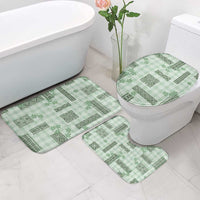 Hawaiian Quilt Tapa On Pastel Mint Palaka Motifs Bathroom Set