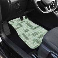 Hawaiian Quilt Tapa On Pastel Mint Palaka Motifs Car Mats