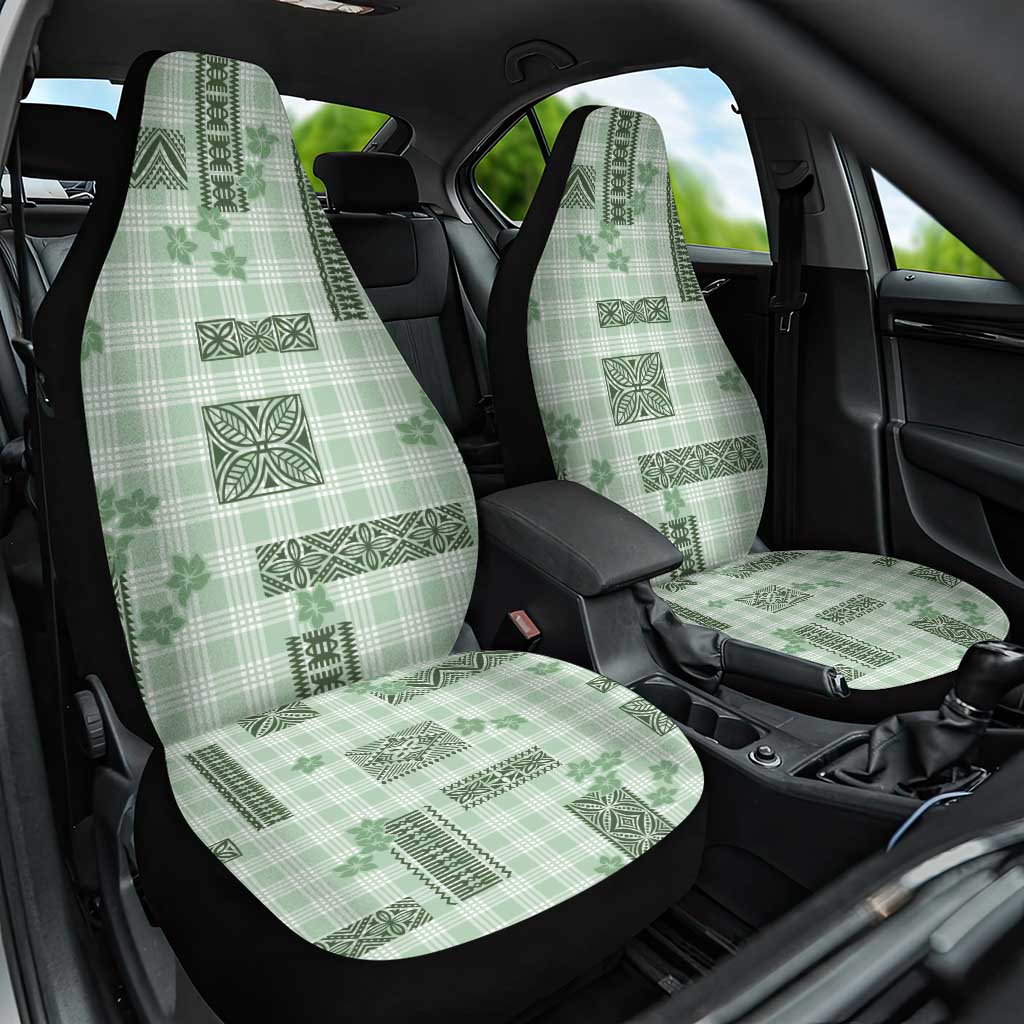 Hawaiian Quilt Tapa On Pastel Mint Palaka Motifs Car Seat Cover