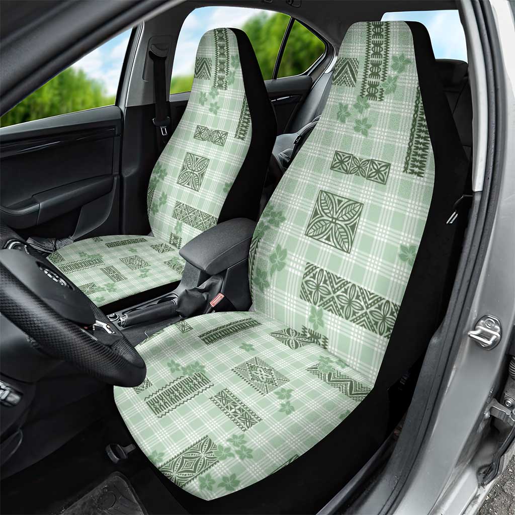 Hawaiian Quilt Tapa On Pastel Mint Palaka Motifs Car Seat Cover