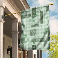 Hawaiian Quilt Tapa On Pastel Mint Palaka Motifs Garden Flag