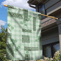 Hawaiian Quilt Tapa On Pastel Mint Palaka Motifs Garden Flag