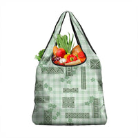 Hawaiian Quilt Tapa On Pastel Mint Palaka Motifs Grocery Bag