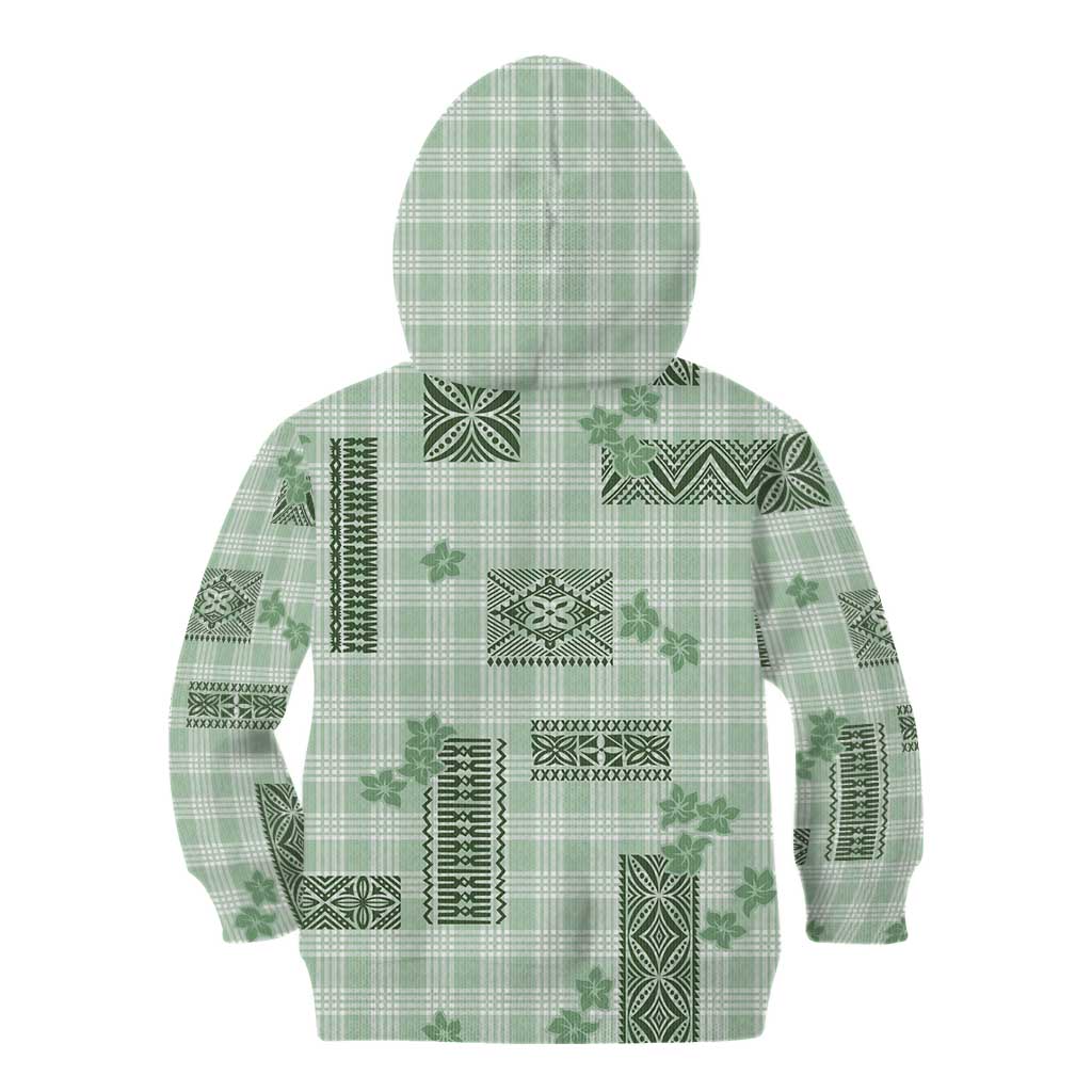 Hawaiian Quilt Tapa On Pastel Mint Palaka Motifs Kid Hoodie