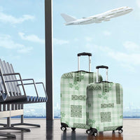Hawaiian Quilt Tapa On Pastel Mint Palaka Motifs Luggage Cover