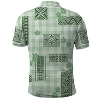 Hawaiian Quilt Tapa On Pastel Mint Palaka Motifs Polo Shirt