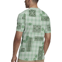 Hawaiian Quilt Tapa On Pastel Mint Palaka Motifs Rugby Jersey