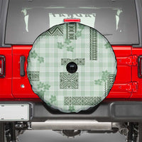 Hawaiian Quilt Tapa On Pastel Mint Palaka Motifs Spare Tire Cover
