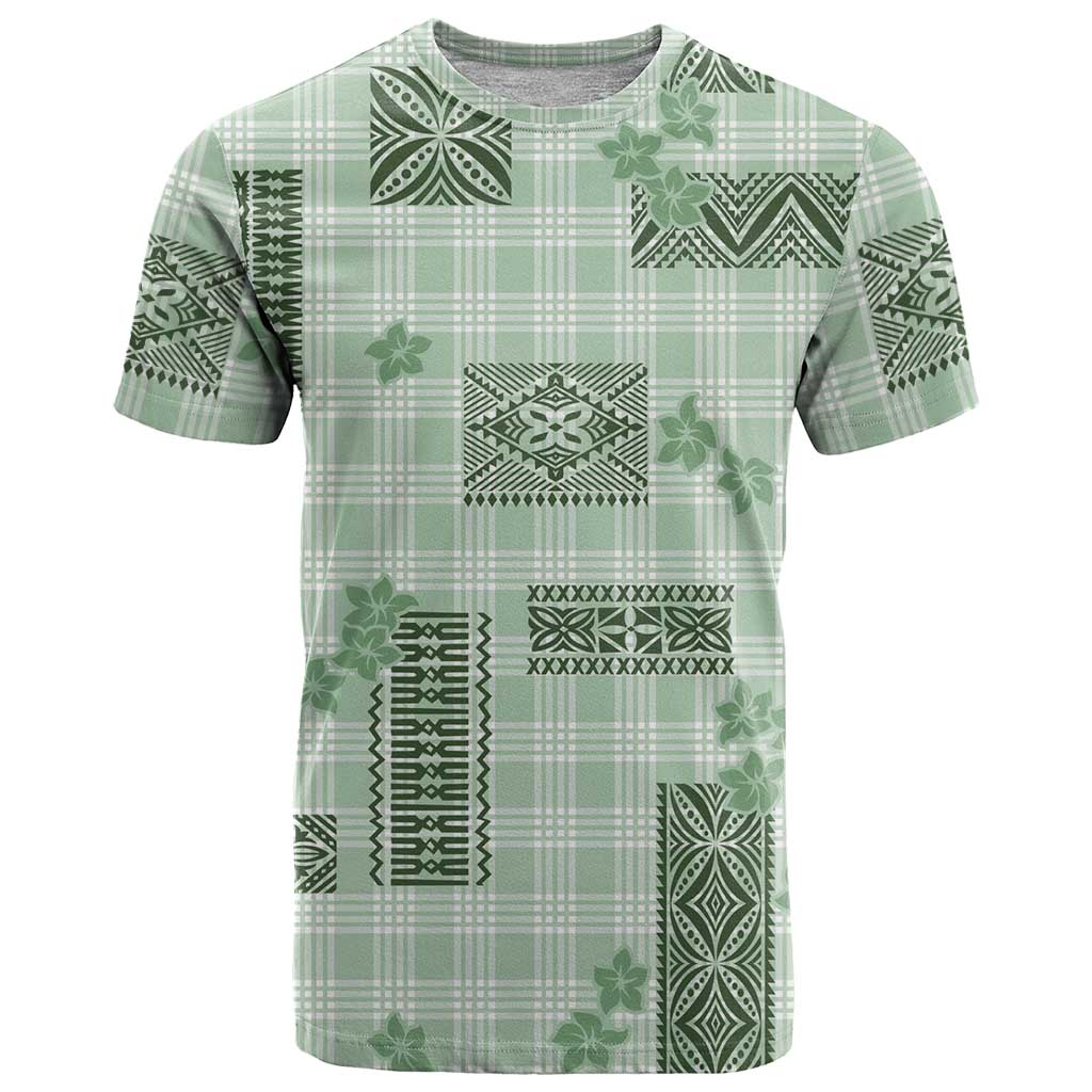 Hawaiian Quilt Tapa On Pastel Mint Palaka Motifs T Shirt