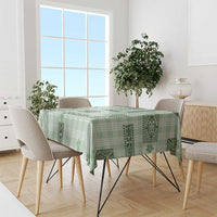 Hawaiian Quilt Tapa On Pastel Mint Palaka Motifs Tablecloth