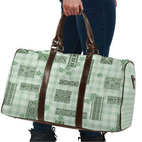 Hawaiian Quilt Tapa On Pastel Mint Palaka Motifs Travel Bag