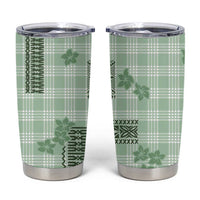 Hawaiian Quilt Tapa On Pastel Mint Palaka Motifs Tumbler Cup LT7 Mint - Polynesian Pride