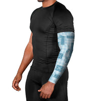 Hawaiian Quilt Tapa On Cold Blue Palaka Motifs Arm Sleeves LT7 - Polynesian Pride