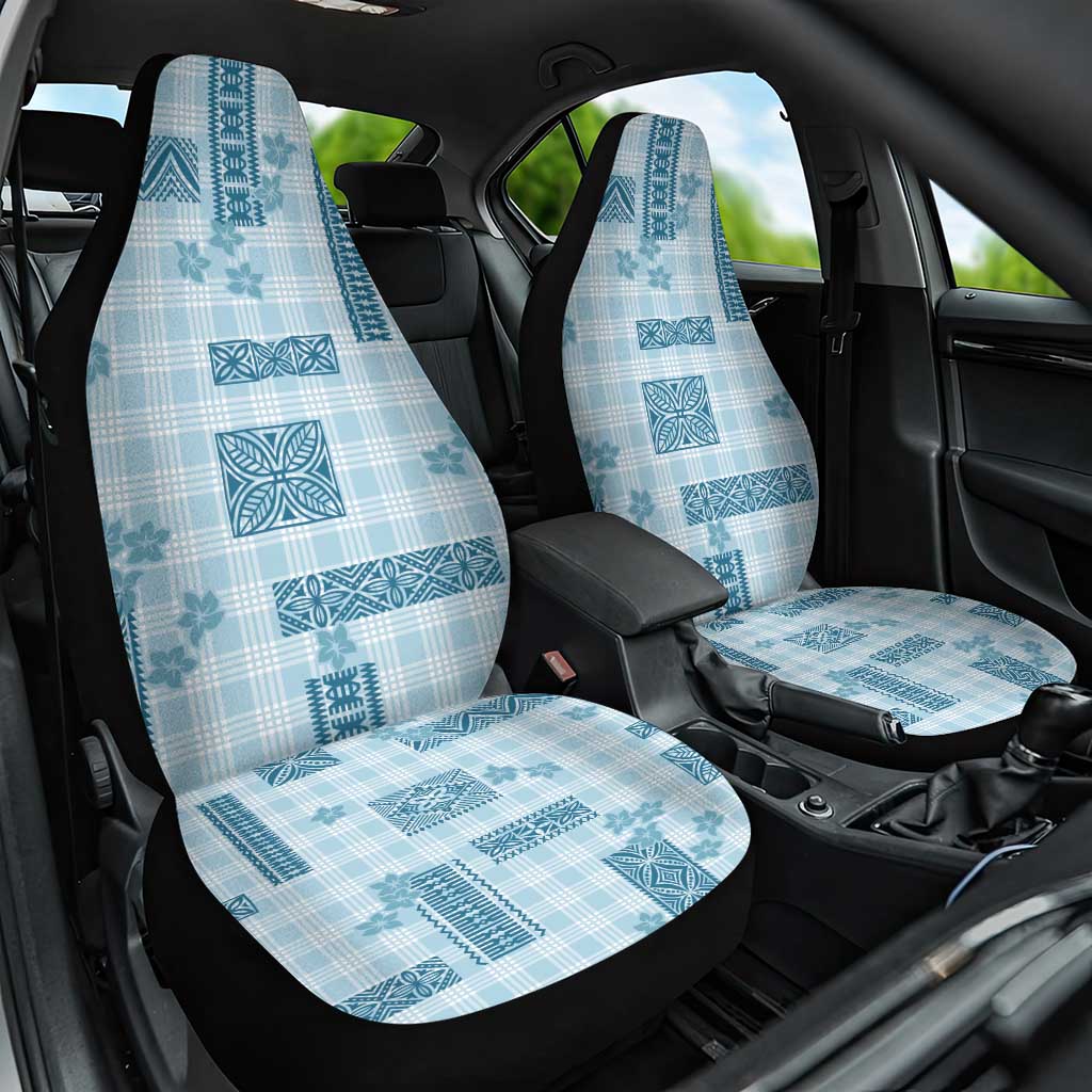 Hawaiian Quilt Tapa On Cold Blue Palaka Motifs Car Seat Cover