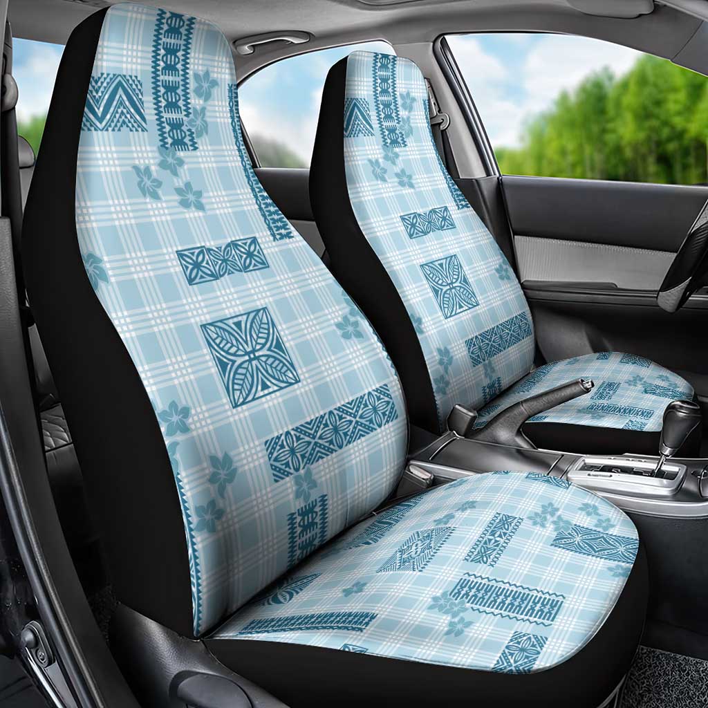 Hawaiian Quilt Tapa On Cold Blue Palaka Motifs Car Seat Cover