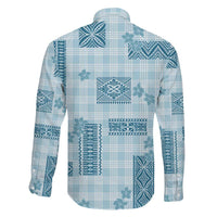 Hawaiian Quilt Tapa On Cold Blue Palaka Motifs Family Matching Summer Maxi Dress and Hawaiian Shirt