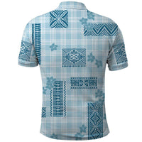 Hawaiian Quilt Tapa On Cold Blue Palaka Motifs Polo Shirt