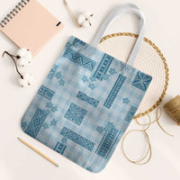 Hawaiian Quilt Tapa On Cold Blue Palaka Motifs Tote Bag