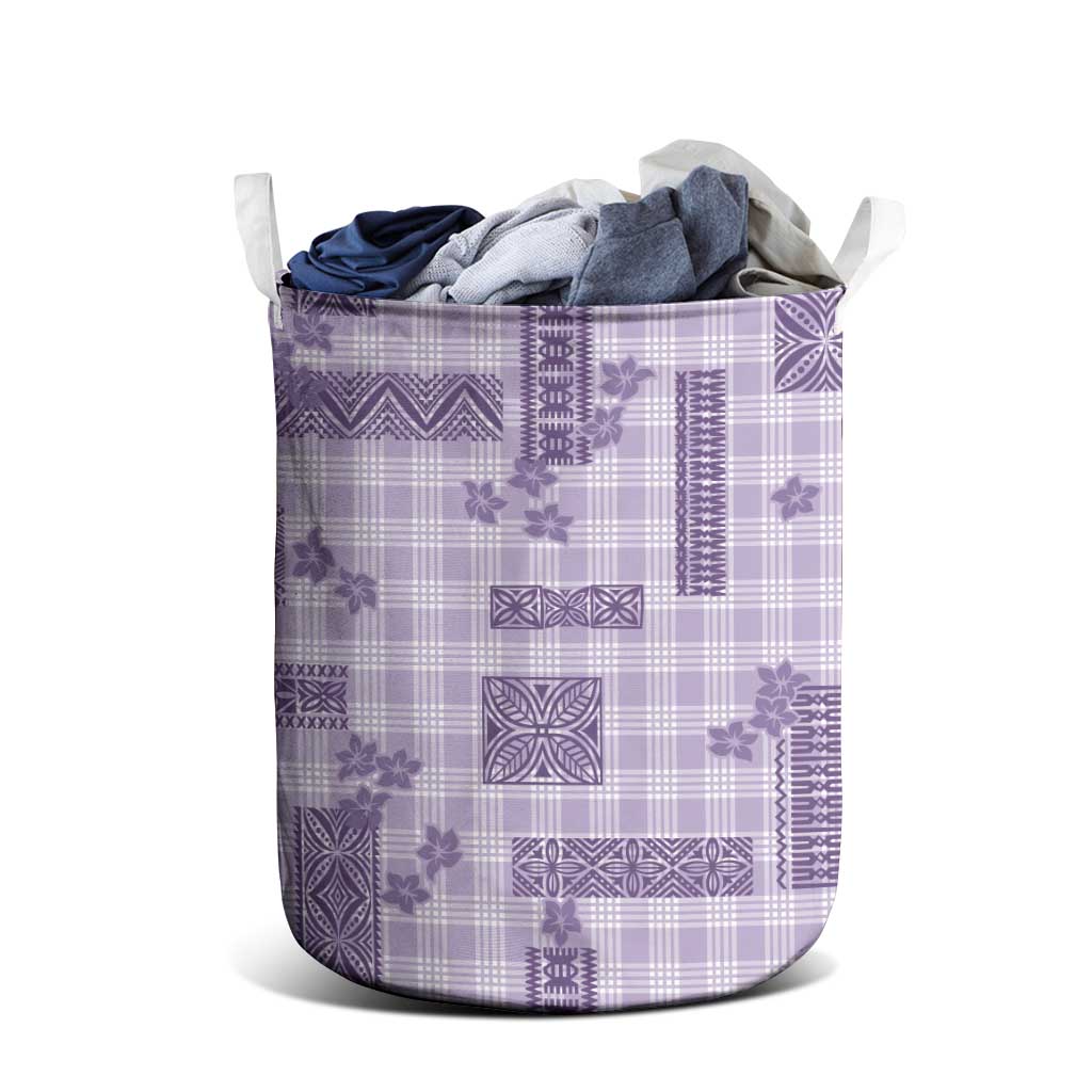 Hawaiian Quilt Tapa On Lilac Palaka Motifs Laundry Basket