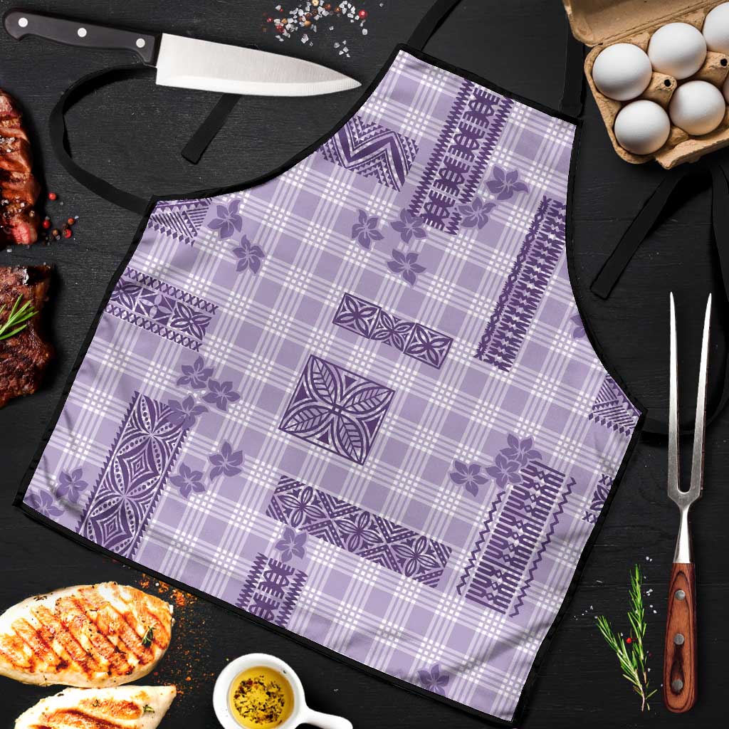 Hawaiian Quilt Tapa On Lilac Palaka Motifs Apron