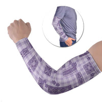 Hawaiian Quilt Tapa On Lilac Palaka Motifs Arm Sleeves