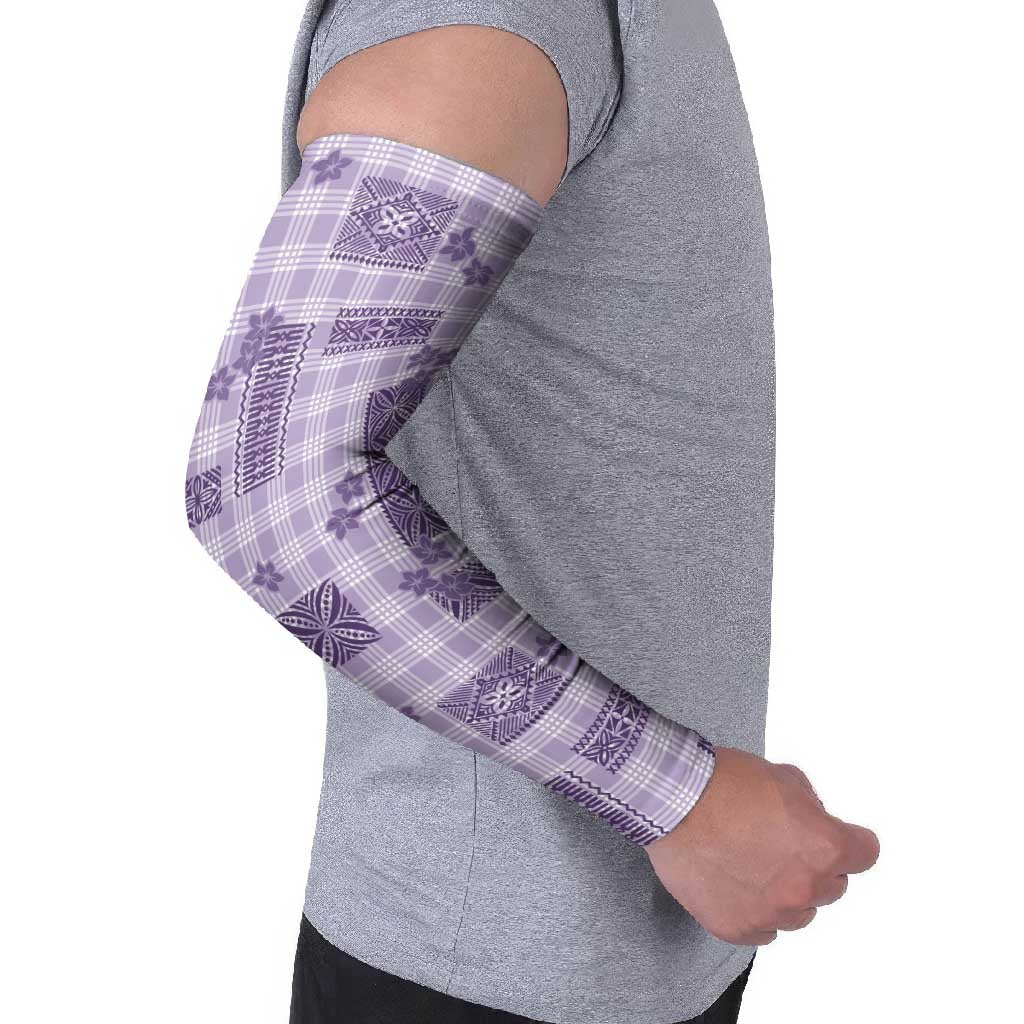 Hawaiian Quilt Tapa On Lilac Palaka Motifs Arm Sleeves