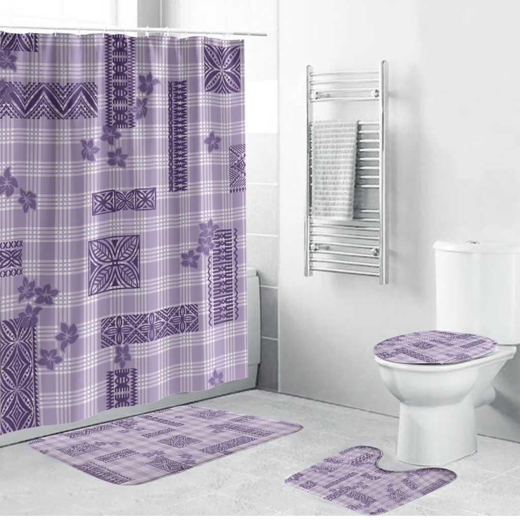 Hawaiian Quilt Tapa On Lilac Palaka Motifs Bathroom Set