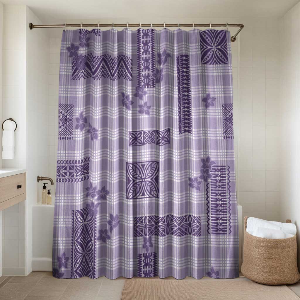 Hawaiian Quilt Tapa On Lilac Palaka Motifs Bathroom Set